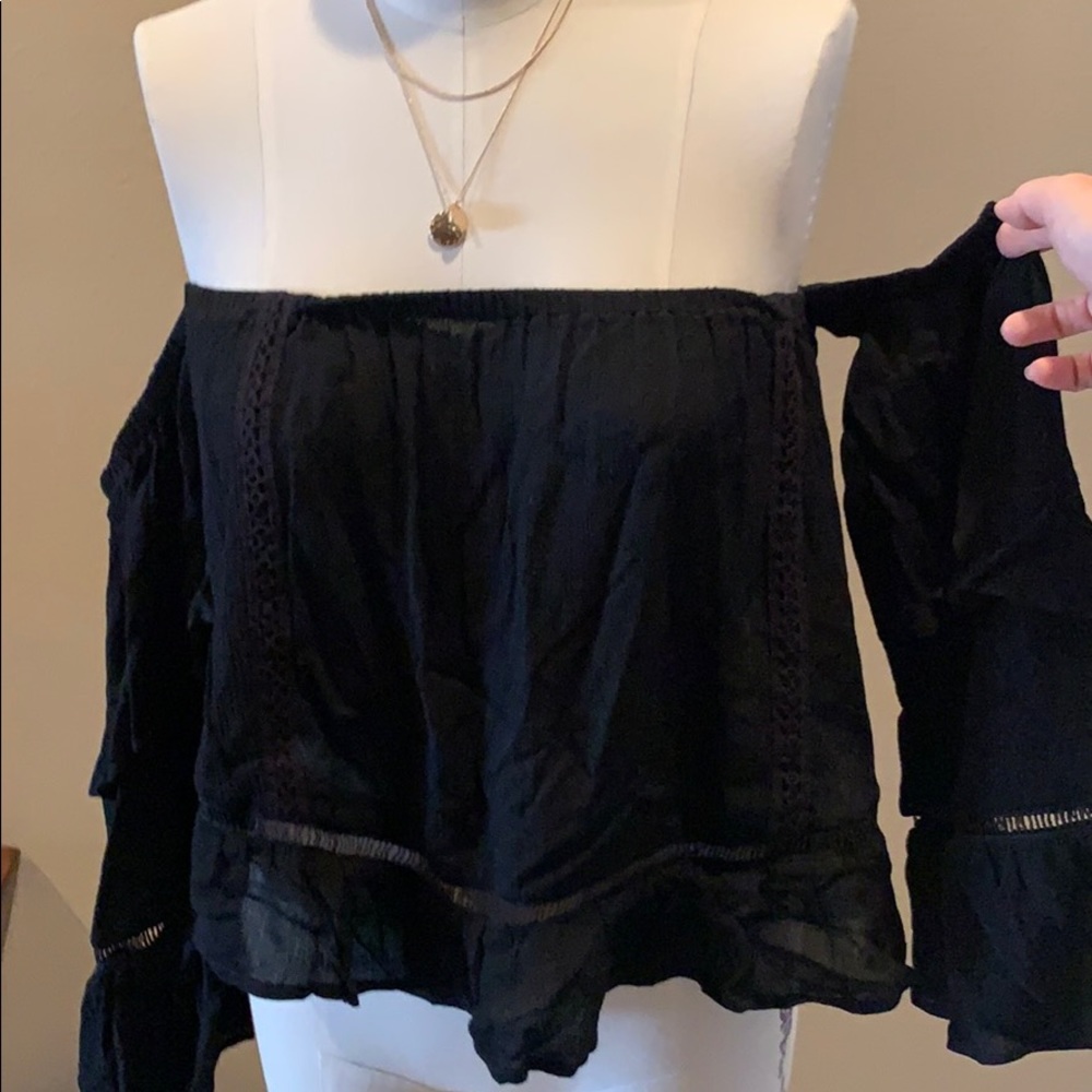 Beautiful black off shoulder crop top